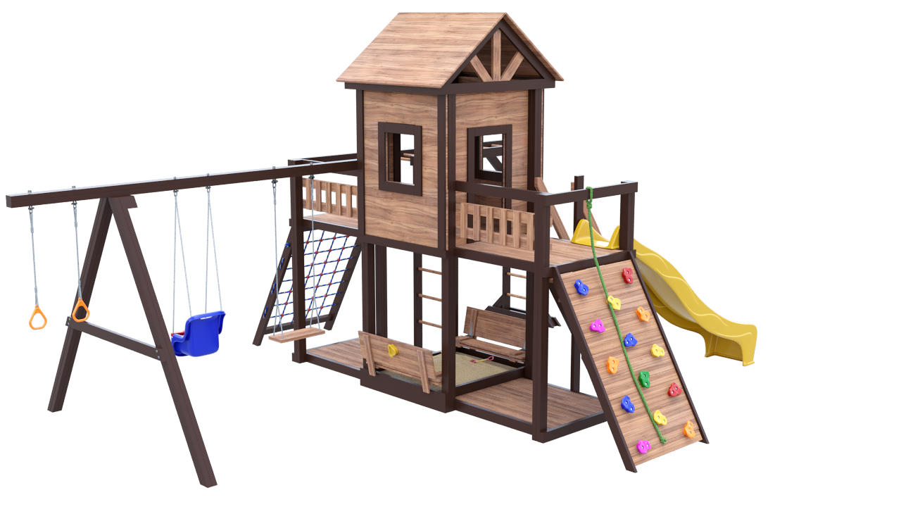 Детская площадка LARGE HOUSE с рукоходом, домиком и песочницей