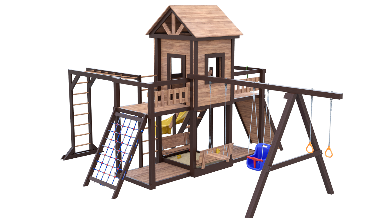 Детская площадка LARGE HOUSE с рукоходом, домиком и песочницей