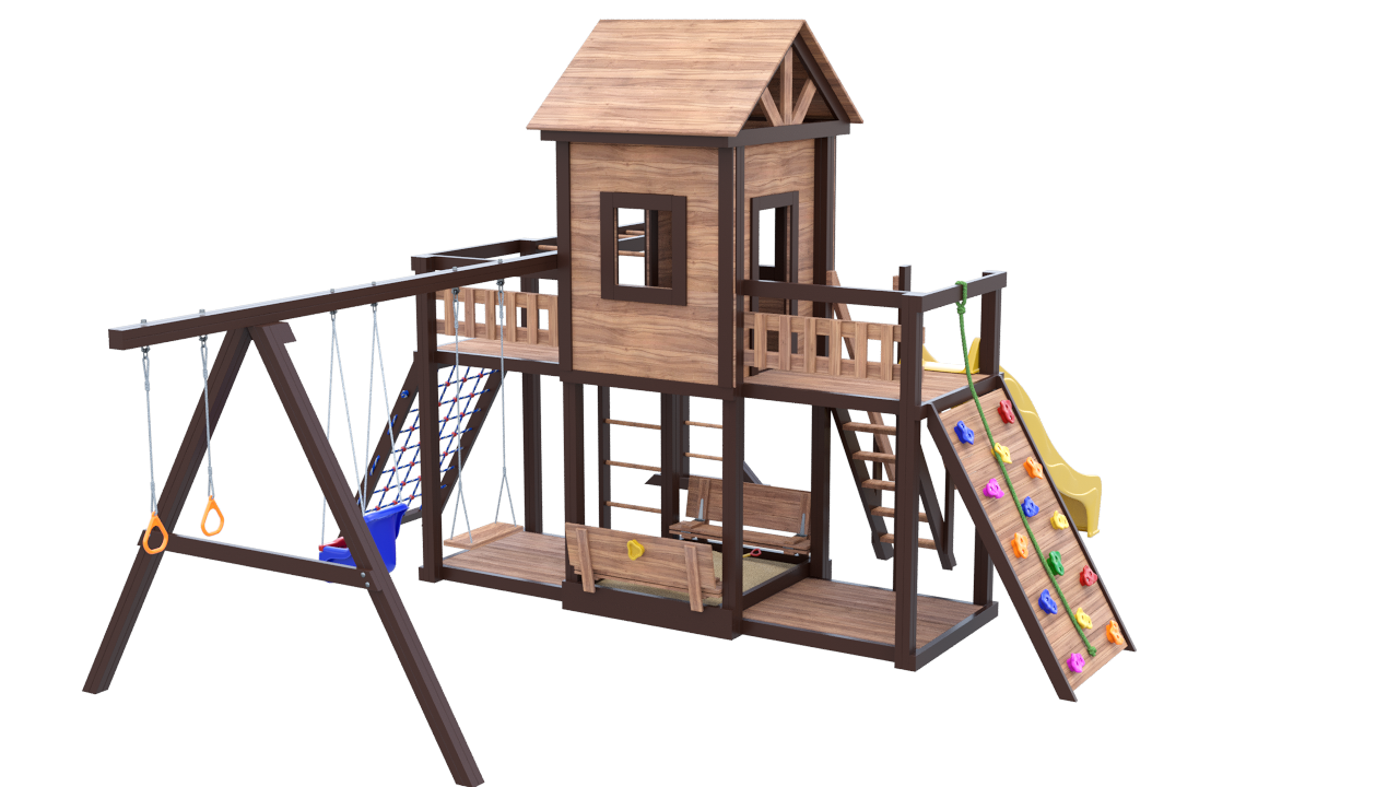 Детская площадка LARGE HOUSE с рукоходом, домиком и песочницей